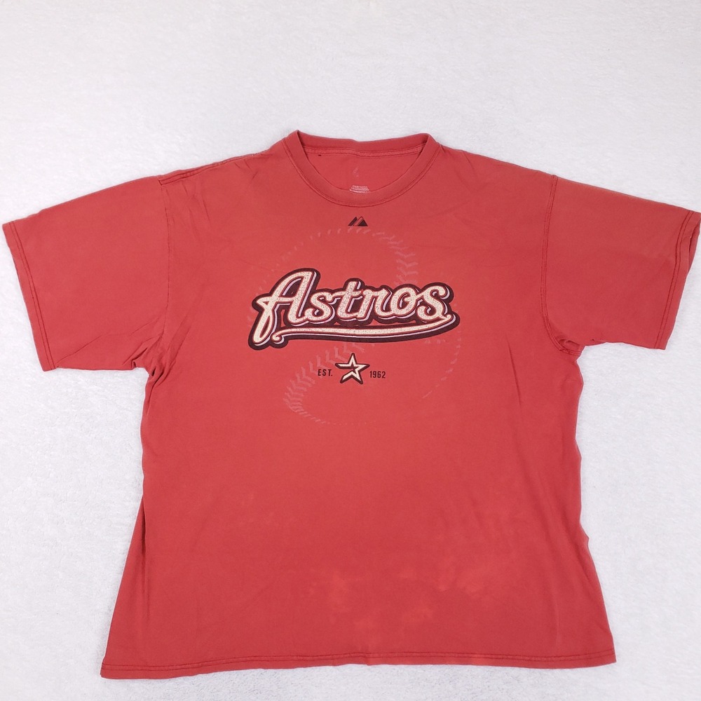 Majestic Houston Astros MLB T Shirt Mens 2XL Red Graphic Tee Baseball‎ Gorpcore